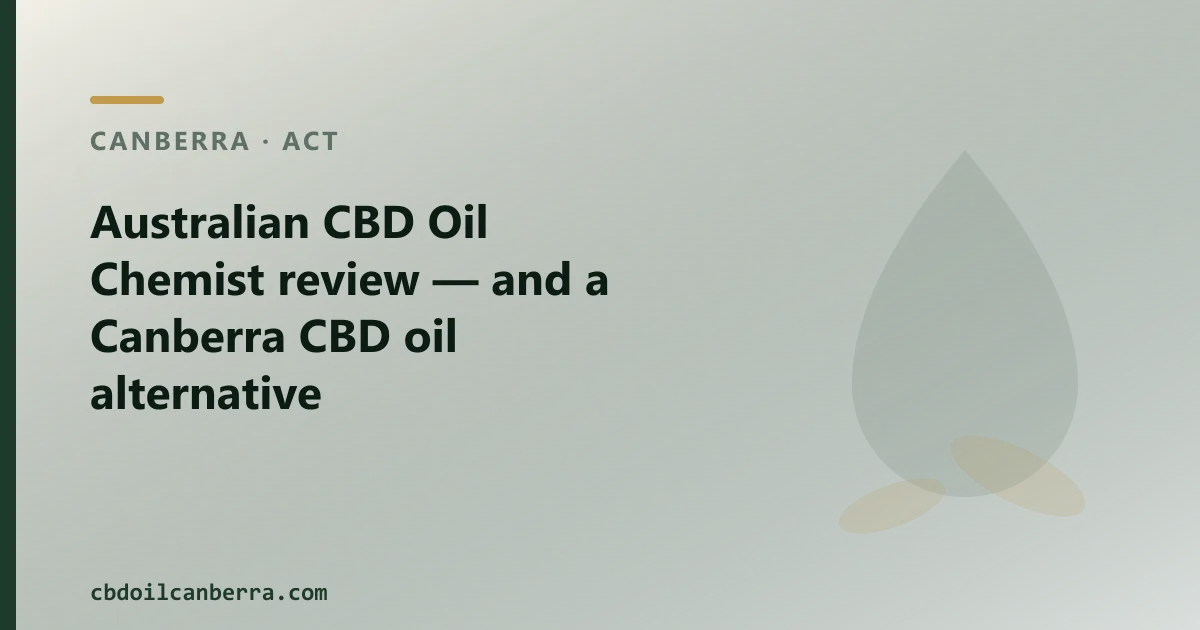 Australian CBD Oil Chemist review — an Australian CBD Oil Alternative