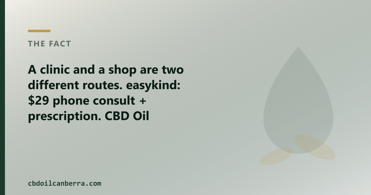 A prescription clinic and an OTC CBD oil shop are two different routes