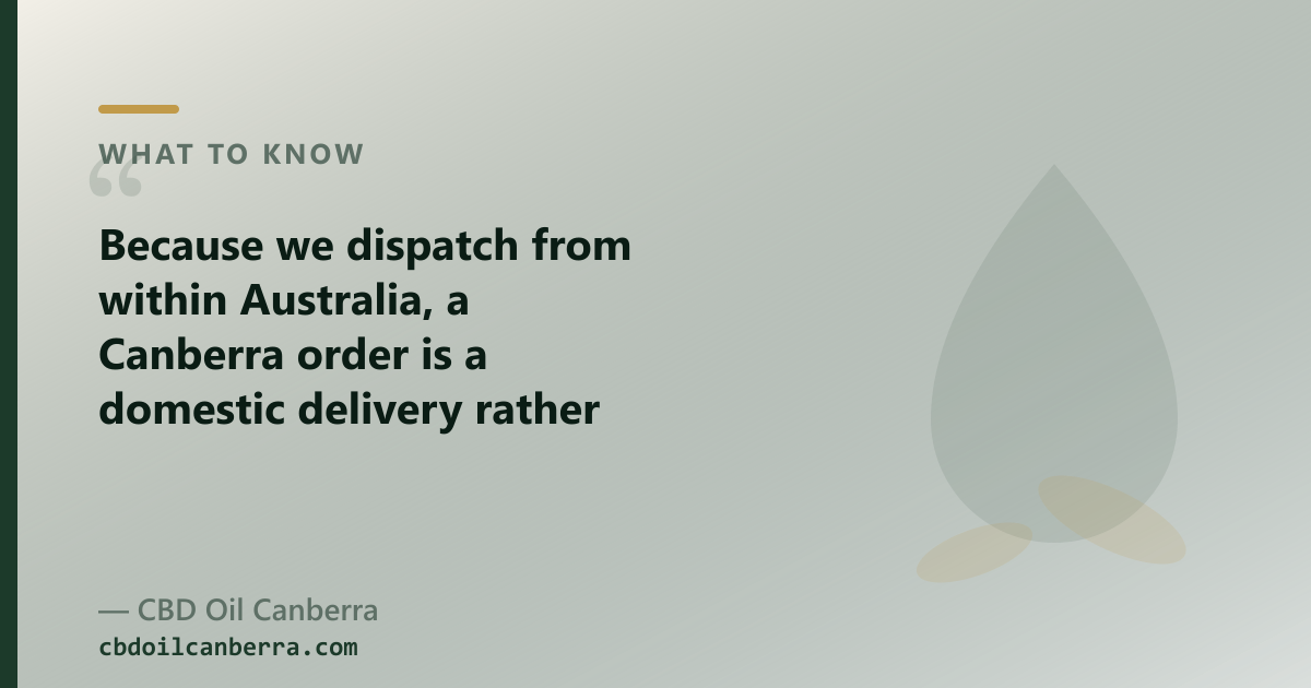Elixinol's CBD store ships to the US; a Canberra shop dispatches your order domestically